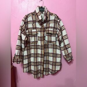 Maurices Size XL Plaid Shirt Jacket